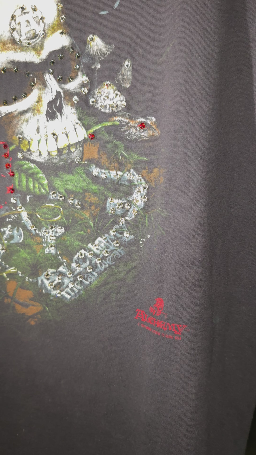 Custom Vintage Skull Tank – Premium Crystal Detailing SZ-L